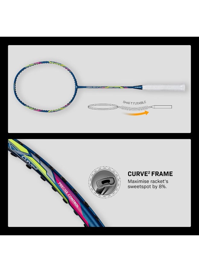 HUNDRED Powertek 2000 Pro Graphite Strung Badminton Racket With Full Racket Cover  - Image 4