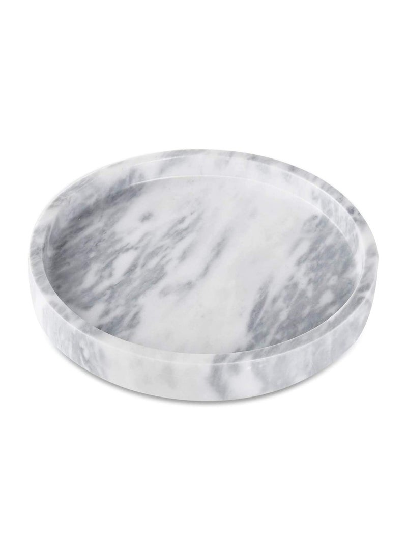 Round White Marble tray 25cm with 3 cm edges for kitchen - Image 4