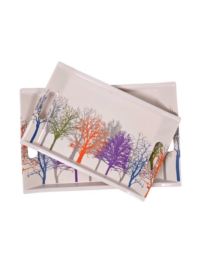 UPC Tray Set for Serving/Serving Tray Set of 3/ Premium Printed Tray for Serving/Multi-Use Nashta Plate (Small, Medium & Large) - Image 4