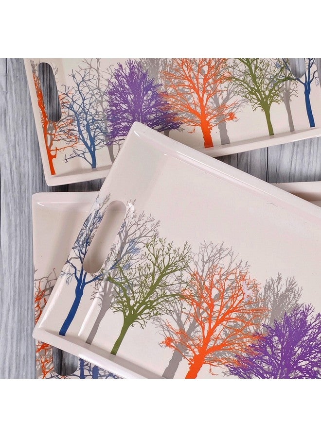 UPC Tray Set for Serving/Serving Tray Set of 3/ Premium Printed Tray for Serving/Multi-Use Nashta Plate (Small, Medium & Large) - Image 3