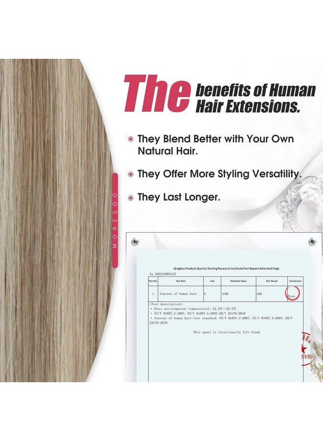 Moresoo Tape In Extensions Human Hair Highlighted Blonde Tape In Hair Extensions Light Brown Highlighted With Blonde Hair Extensions Real Human Hair Tape In Blonde Hair 22 Inch P9A/60 20Pcs 50G - Image 3