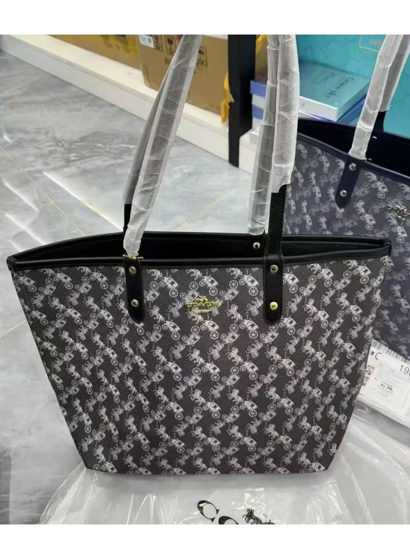 coachoutlet COACH bag for ladies Women's handbag Fashion City Tote Bag Versatile Large Capacity Large Size Shoulder Bag In Signature Canvas. - Image 1