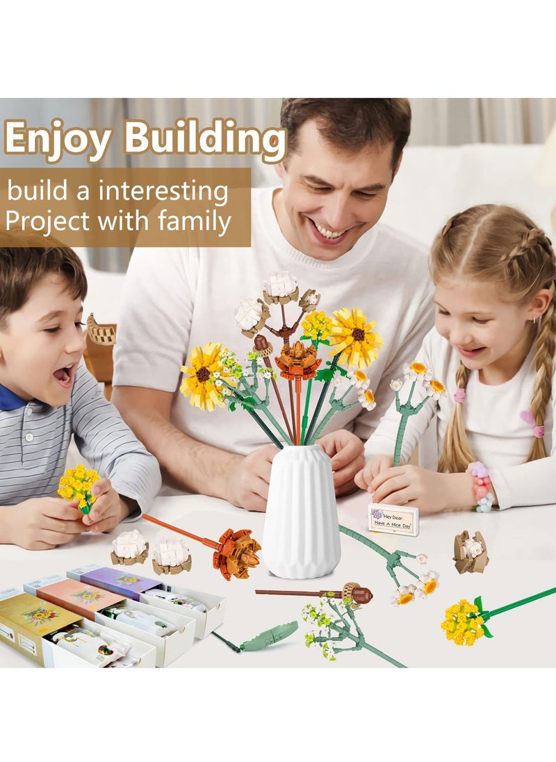 SYOSI Flowers Bouquet Building Kit Artificial Flower Blocks Set Toy for Adults Creative Botanical Collection Home Decor Birthday Gifts Girls  - Image 4