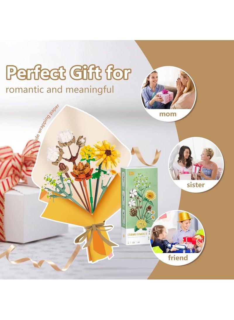 SYOSI Flowers Bouquet Building Kit Artificial Flower Blocks Set Toy for Adults Creative Botanical Collection Home Decor Birthday Gifts Girls  - Image 3