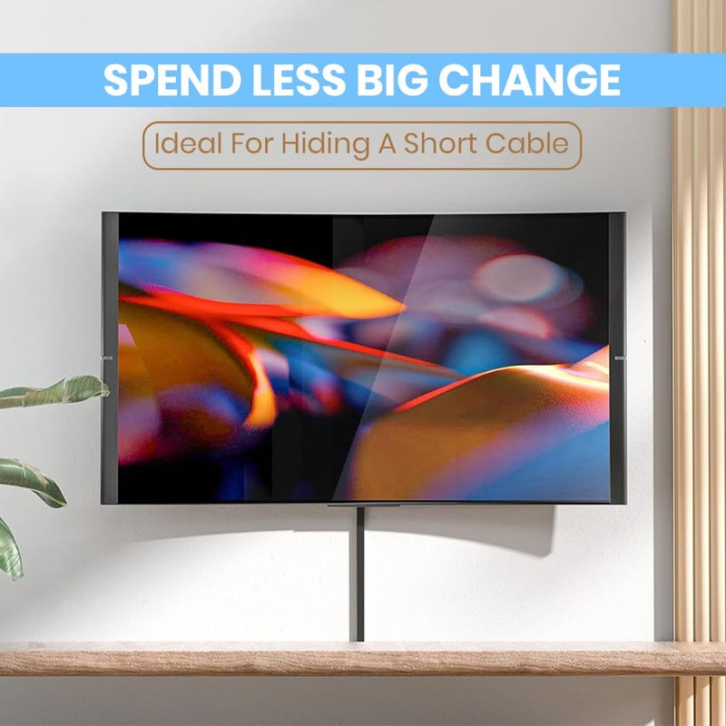 Serplex طقم غطاء كابل ذاتي اللصق 94 بوصة، منظم كابلات، أغطية كابلات للجدران، مخفي كابلات للتلفاز، إدارة كابلات، غطاء كابل منزلق، 6xL15.7 W0.59 H0.4 بوصة - Image 3