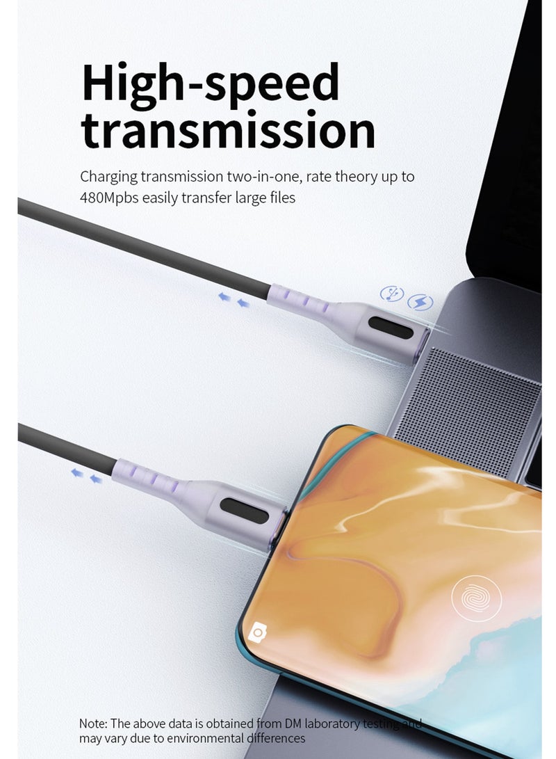 CHAPPELINE CA11 Super Fast Type-C Data Cable, 65W Charging Cable - Grey/Black - Image 3