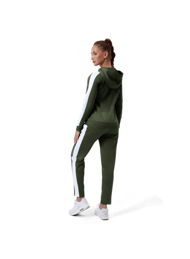TEZO Womens Full Zip-Up Hoodie Tracksuit Set Long Sleeve Casual Jogging Suits Workout Gym 2 Piece Outfits with Pockets(AGWT M) - Image 3