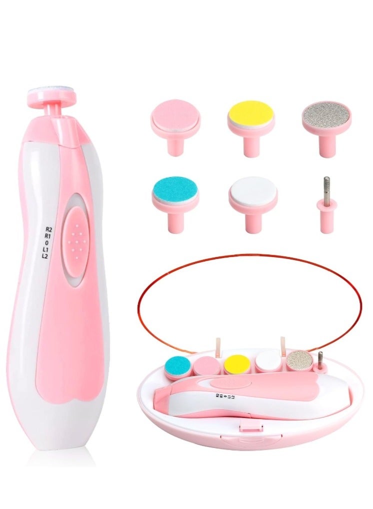 نقطة التسوق مجموعة أدوات تشذيب الأظافر الكهربائية 6 في 1 مع ضوء LED للأطفال - Image 1