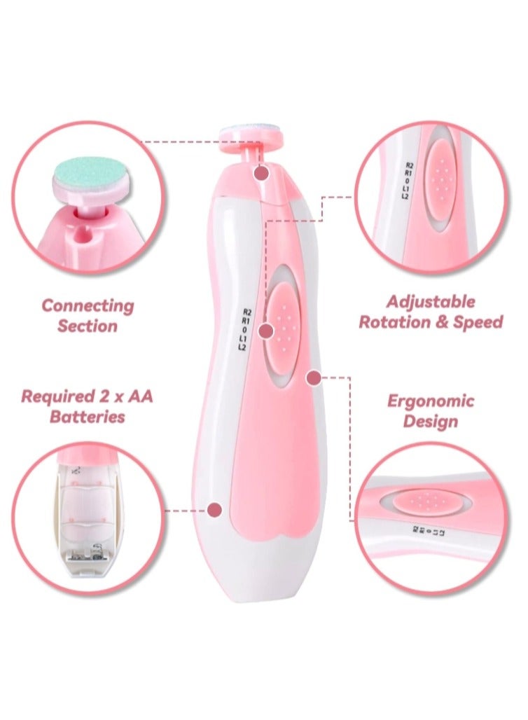 نقطة التسوق مجموعة أدوات تشذيب الأظافر الكهربائية 6 في 1 مع ضوء LED للأطفال - Image 4