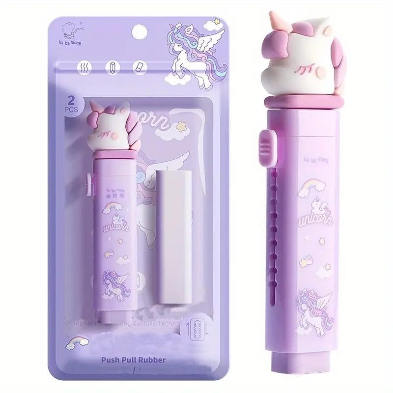 DEOXY 24 pcs Pencil and Pack of 2 Cutest Unicorn Eraser for Kids, Stationary Set, Rubber Eraser, Kawaii Erasers, Fancy Erasers for Birthday Return Gift (Pencil + Unicorn) - Image 3
