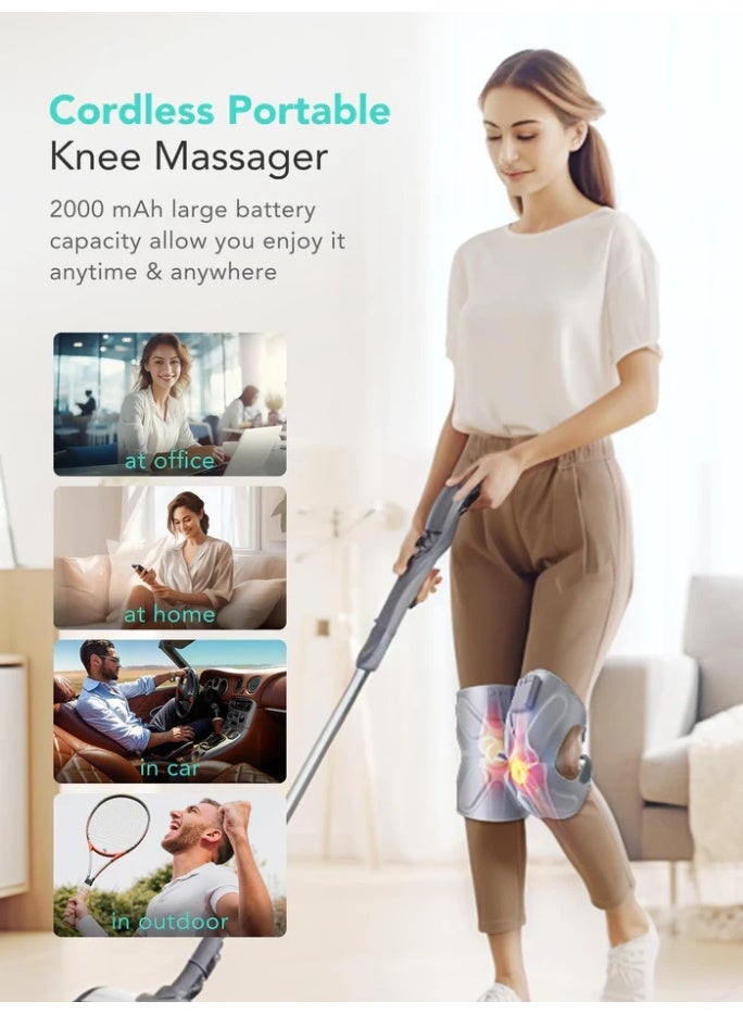 SKG Knee Massager with Heat and Vibration, Cordless Heated Knee Brace for Knee Pain Relief, Portable Knee Massager for Knee Shoulder Elbow Massage for Joint Pain Use at Home Office Outdoor, W3 PRO - Image 4