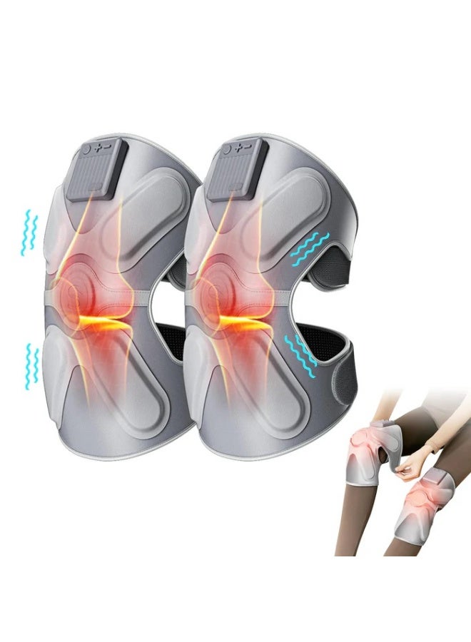 SKG Knee Massager with Heat and Vibration, Cordless Heated Knee Brace for Knee Pain Relief, Portable Knee Massager for Knee Shoulder Elbow Massage for Joint Pain Use at Home Office Outdoor, W3 PRO - Image 1