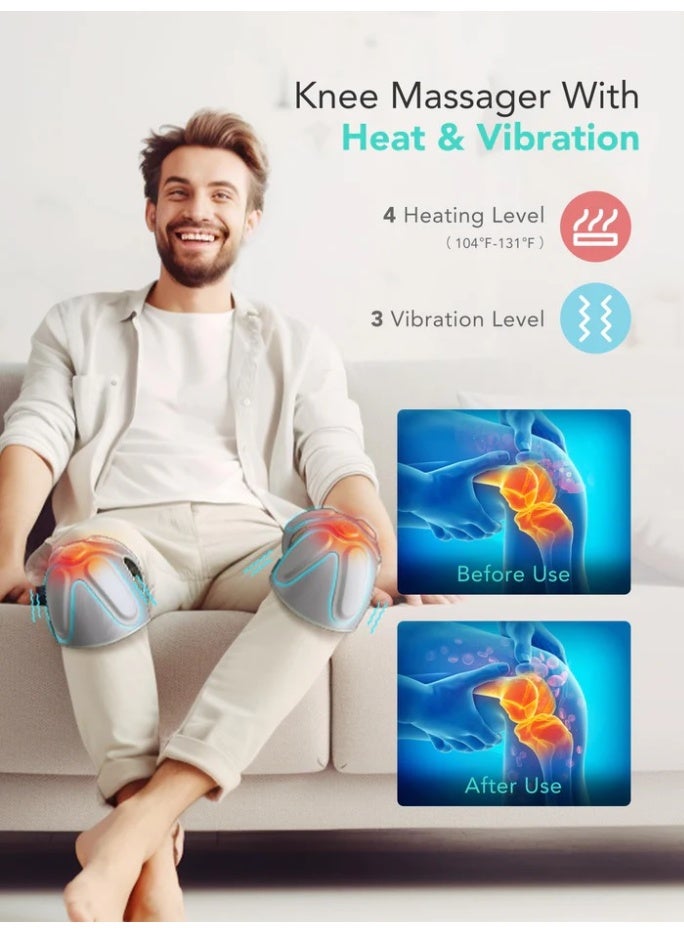 SKG Knee Massager with Heat and Vibration, Cordless Heated Knee Brace for Knee Pain Relief, Portable Knee Massager for Knee Shoulder Elbow Massage for Joint Pain Use at Home Office Outdoor, W3 PRO - Image 5