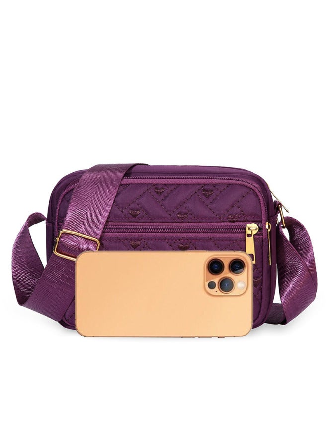 Waterproof Embroidered OxFord Cloth Women's Bag Single Shoulder Casual Mom Crossbody Bag Grandma Leisure Fabric Backpack-Color:Black - Image 3