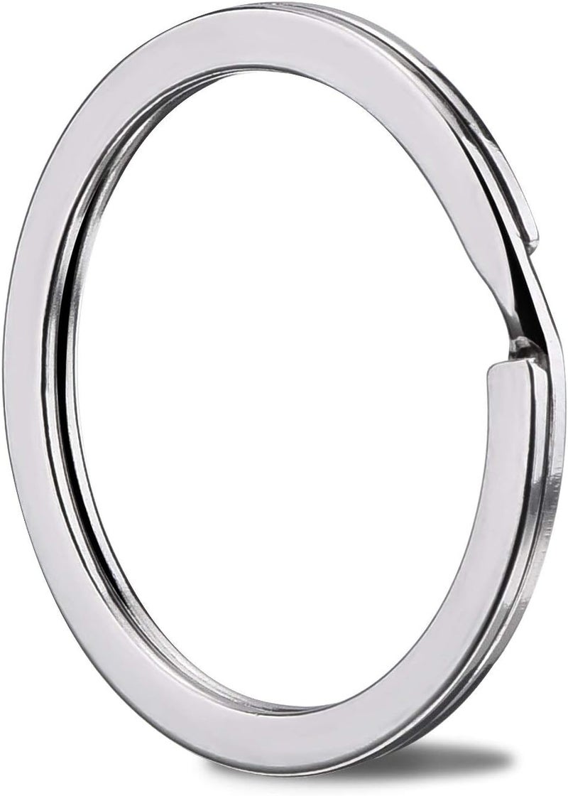 kingforest 100-Pack 1.2 Inch Metal Key Rings (30mm) - Silver Split Keychain Rings for Keys, DIY Crafts, Home, Car & Office Accessories - Durable Nickel Flat Keyrings Bulk - Image 2