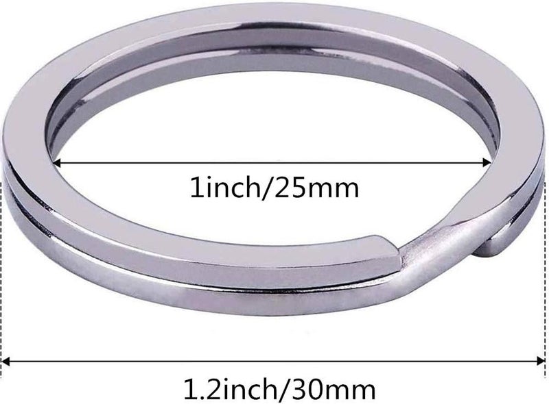 kingforest 100-Pack 1.2 Inch Metal Key Rings (30mm) - Silver Split Keychain Rings for Keys, DIY Crafts, Home, Car & Office Accessories - Durable Nickel Flat Keyrings Bulk - Image 3