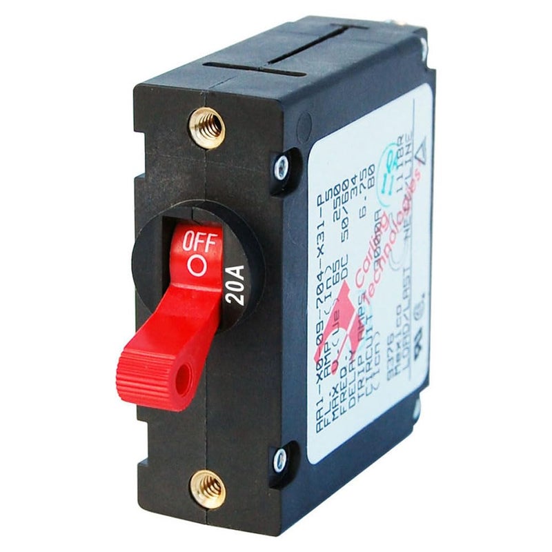 Blue Sea Systems 7213 A-Series Red Toggle Circuit Breaker - Single Pole 20A