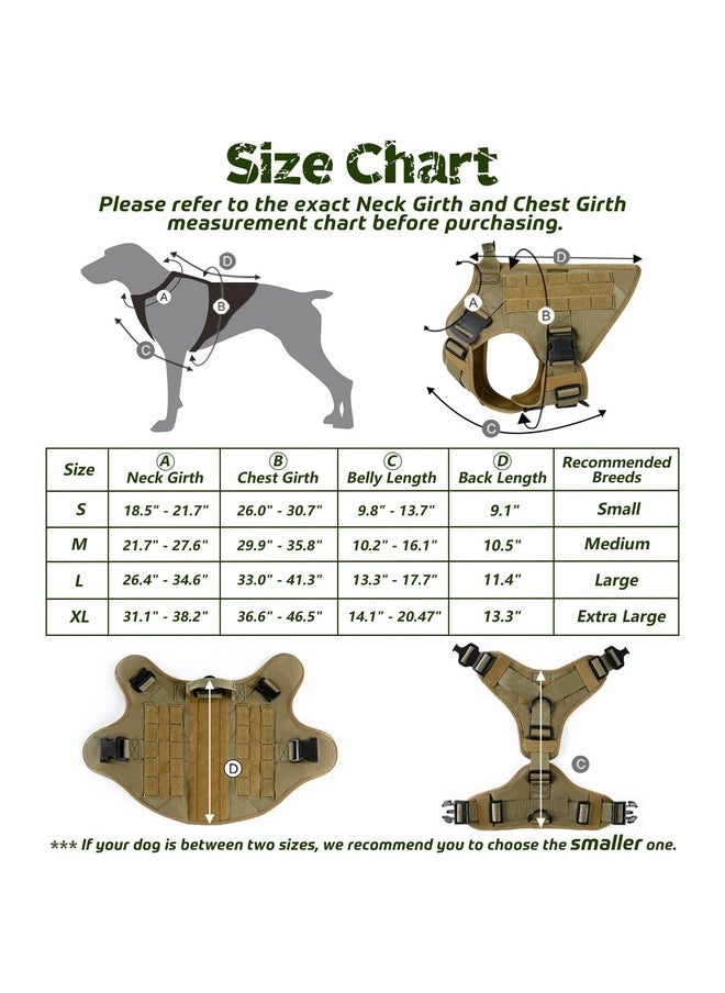 Rabbitgoo - rabbitgoo Tactical Dog Harness for Large Dogs, Heavy Duty Dog Harness with Handle, No-Pull Service Dog Vest Large Breed, Adjustable Military Dog Vest Harness for Training Hunting Walking, Brown, L - Image 1