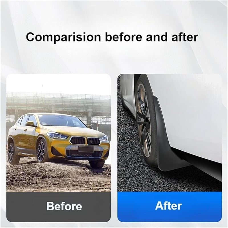 حاجز الرش الأسود الأمامي والخلفي المتوافق مع سلسلة BMW G60 5 لعام 2024 - Image 5