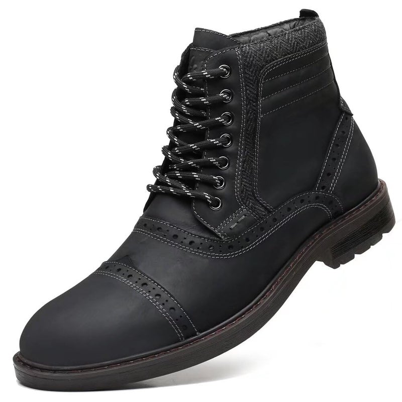 Arkbird Leather Oxfords Stylish and Comfort Chelsea Ankle Boots with Zipper Black 10