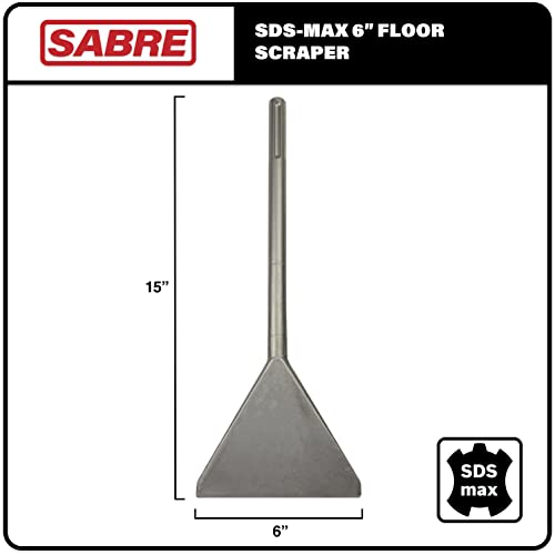 Sabre Tools SDS MAX 6" Thinset Scraping Chisel (6" x 15") - Machine Sharpened, Tile & Thinset Removal, Floor Scraper - Image 2