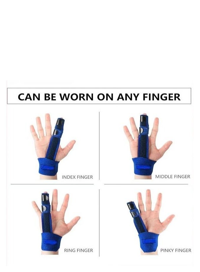 Finger Extension Splint for Trigger Finger Mallet Finger Finger Knuckle Immobilization Finger Fractures Wounds Post-Operative Care and Pain Relief Malleable Metallic Hand Splint Finger Support - Image 2