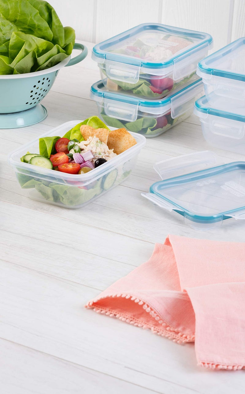 Snapware Plastic Total Solution 5-Pack (3-Cup) Food Storage Containers Set, Leakproof & Airtight Plastic Locking Lids Rectangular Tupperware, Non-Toxic BPA-Free Lids, Microwave Dishwasher Freezer Safe - Image 4