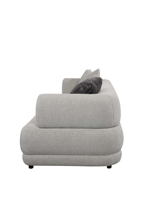 DANUBE HOME Dustin 4 Seater Fabric Sofa Modern Design Four Seat Sofas Comfortable Living Room Furniture L264xW97xH68cm - Light Grey - Image 3