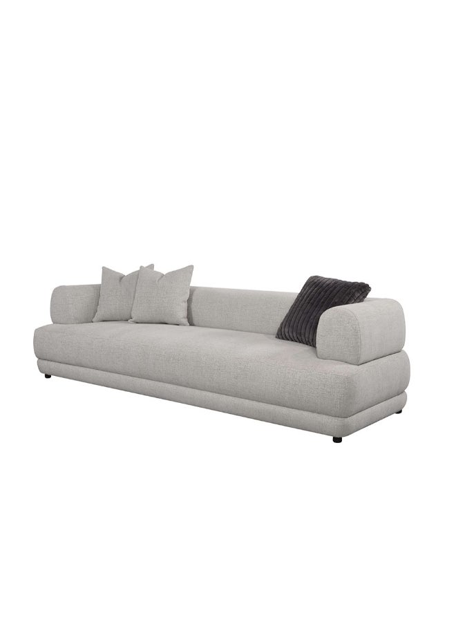 DANUBE HOME Dustin 4 Seater Fabric Sofa Modern Design Four Seat Sofas Comfortable Living Room Furniture L264xW97xH68cm - Light Grey - Image 2
