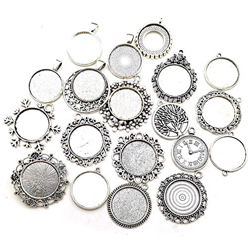 iloveDIYbeads All 32pcs(16 Sets) 18x25mm Enamel Black Oval Blank Bezel Pendant Trays Base Cabochon Settings Trays Pendant Blanks for Jewelry Making DIY Findings (M181) - Image 2