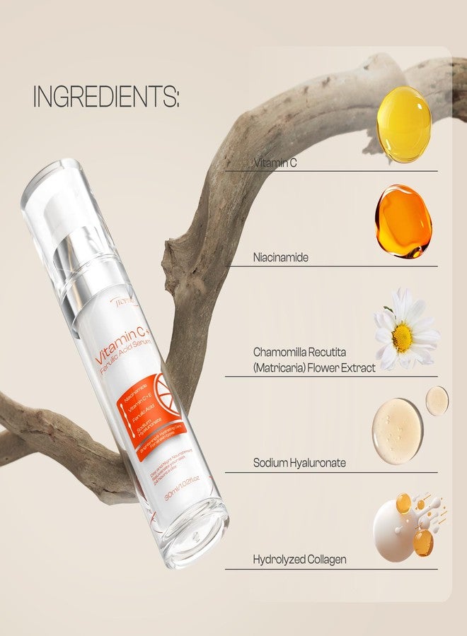 Jtopyrt Vitamin C Face Serum: Skin Tone and Wrinkle Reduction - Nighttime Routine for Radiant Complexion in Fashion Women - Image 2