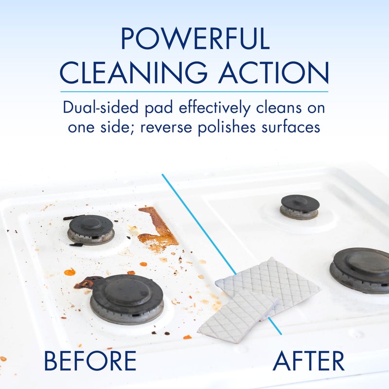 Glisten Cooktop and Kitchen Cleaning Pads for Glass, Gas Ranges, Ovens, Microwaves, and More, Dissolves Grease and Baked on Foods, Lemon Scent, 24 Large Pads or 48 Small Pads - Image 4