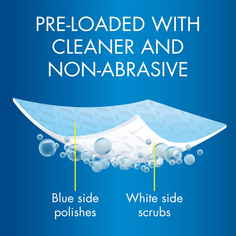 Glisten Cooktop and Kitchen Cleaning Pads for Glass, Gas Ranges, Ovens, Microwaves, and More, Dissolves Grease and Baked on Foods, Lemon Scent, 24 Large Pads or 48 Small Pads - Image 3