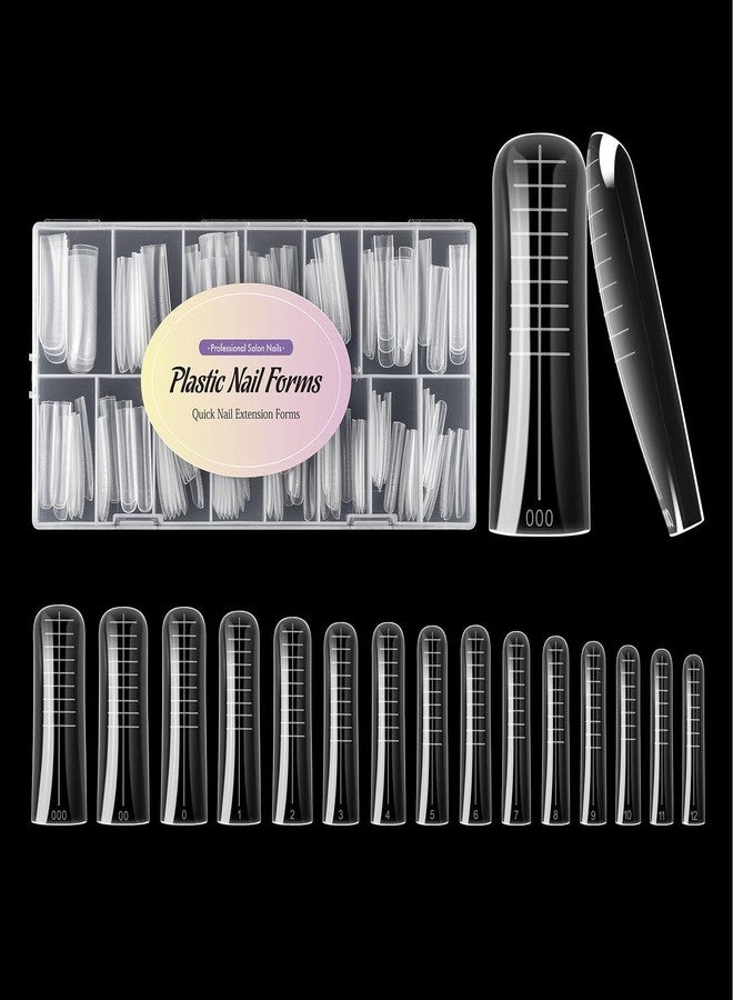 NMKL38 Diy 140PCS Clear Dual Nail Forms Full Cover Nail Mold Tips Arched Almond Acrylic Nail Extension Tools for Poly Gel Nail Art Salon - Image 1
