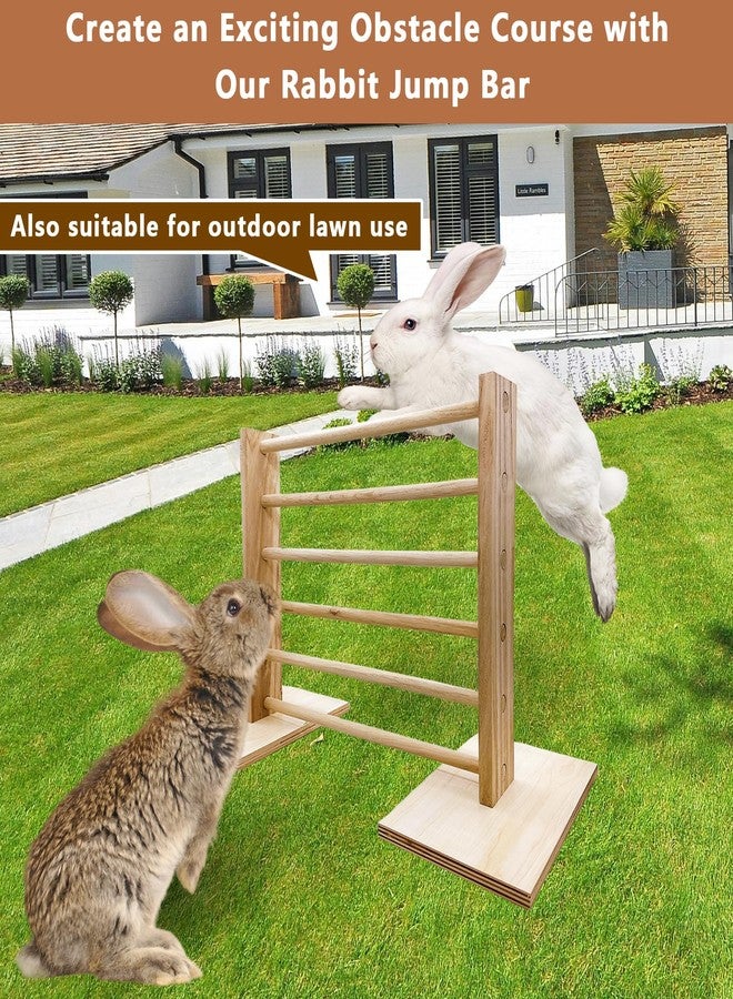 Hamiledyi Rabbit Jump Bar Bunny Agility Equipment Set Wooden Rabbit Obstacle Exercise Toys Adjustable Height Training Jumping Hurdles for Bunny Guinea Pig Ferret Squirrel - Image 5