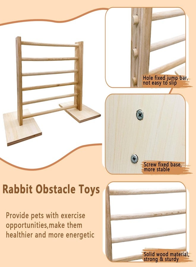Hamiledyi Rabbit Jump Bar Bunny Agility Equipment Set Wooden Rabbit Obstacle Exercise Toys Adjustable Height Training Jumping Hurdles for Bunny Guinea Pig Ferret Squirrel - Image 3