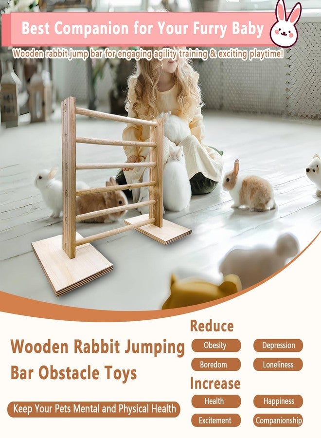 Hamiledyi Rabbit Jump Bar Bunny Agility Equipment Set Wooden Rabbit Obstacle Exercise Toys Adjustable Height Training Jumping Hurdles for Bunny Guinea Pig Ferret Squirrel - Image 4