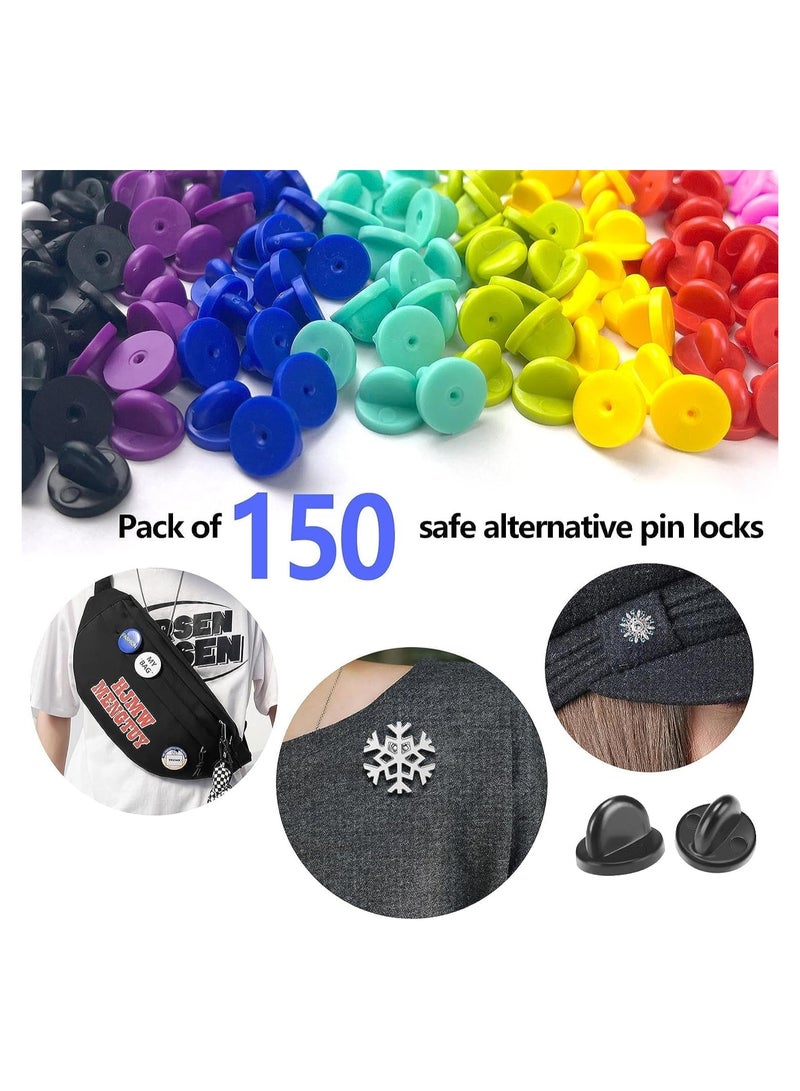 SYOSI Rubber Pin Backs, 150 Pairs Lapel Pin Backs, Backs Butterfly Clutch Backings Holder for Pin Safety Backs for Brooch Tie Hat Badge Insignia - Image 1