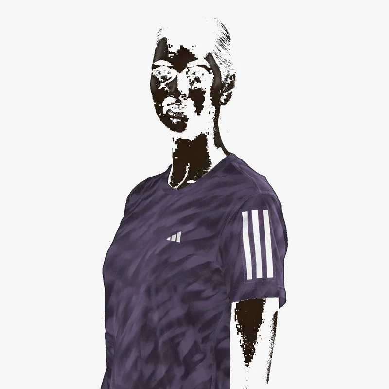 Adidas Ice Lavender/Powder Plum Own The Run Allover Print T-Shirt for Women | Best Price UAE