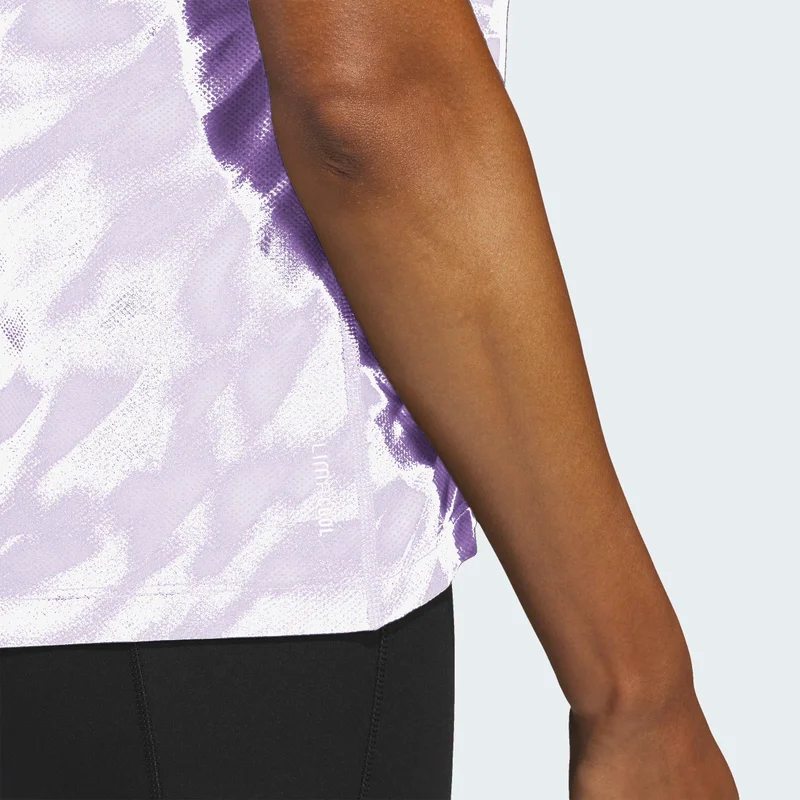 Adidas Ice Lavender/Powder Plum Own The Run Allover Print T-Shirt for Women | Best Price UAE