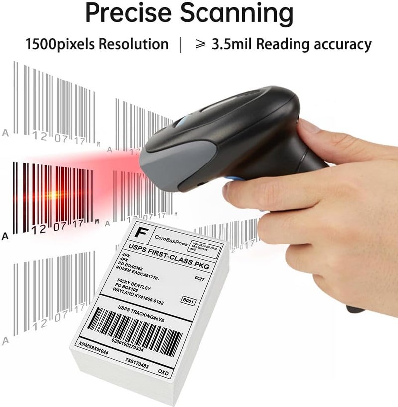 1D Barcode Scanner Wired USB, 1500 Pixels Resolution, Buzzer and LED Indication - Durable IP52 Protection, Fast 200 Scans per Second, Ideal for Personal Library and Retail - Image 3