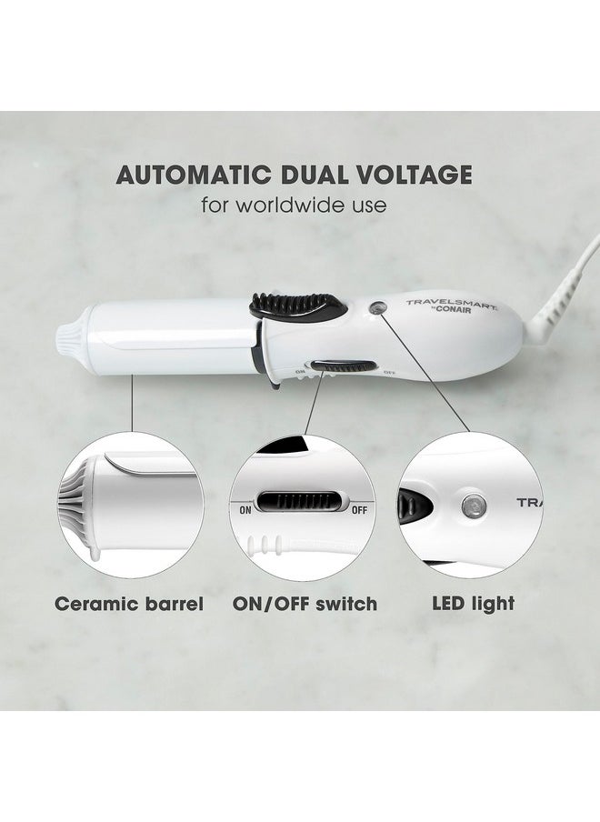 CONAIR - Conair Travel Curling Iron, Mini 1- Inch Ceramic Curling Iron in White by Travel Smart - Image 1