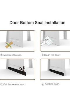 KASTWAVE Adhesive Under Door Sweep Weather Stripping Soundproof Rubber Bottom Seal with Wider Strong for Interior Exterior Doors Guard Against Drafts Dust Noise Animals (1M Black)  - Image 5