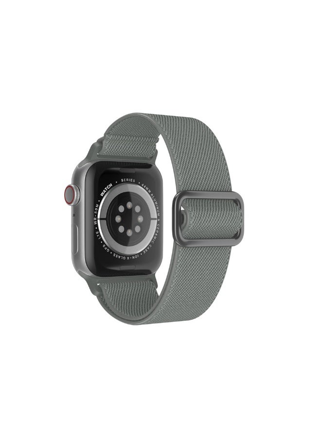 ترامكس حلقة سولو رمادية داكنة اللون رمادي غامق مطاطي منفرد متوافق مع سوار ساعة أبل للنساء والرجال 40 ملم 41 ملم 41 ملم 38 ملم 42 ملم، سوار معصم نايلون ناعم مضفر مرن لساعة iWatch Series 10 9 9 8 7 6 6 5 4 3 3 2 1 SE Ultra - Image 2