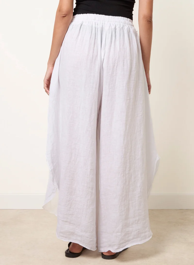 بلو فانيلا Extreme Wide Leg Linen Trousers