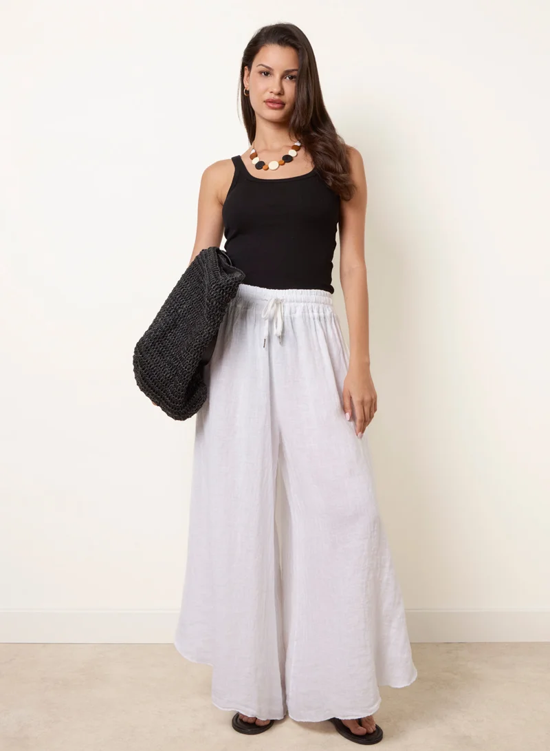 بلو فانيلا Extreme Wide Leg Linen Trousers