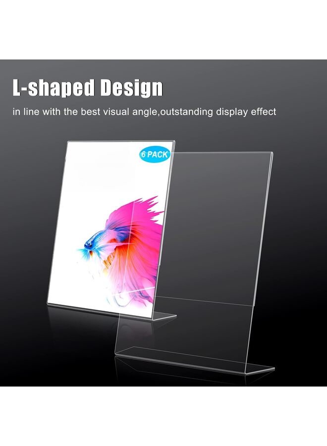 Generic Acrylic Sign Holder,  Menu Holder L Shape Clear Plastic Display Stand Acrylic Table Paper Signs Holder Photo Frame For Restaurant Office School Store And Home Use  - Image 4