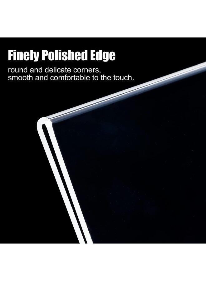 Generic Acrylic Sign Holder,  Menu Holder L Shape Clear Plastic Display Stand Acrylic Table Paper Signs Holder Photo Frame For Restaurant Office School Store And Home Use  - Image 5