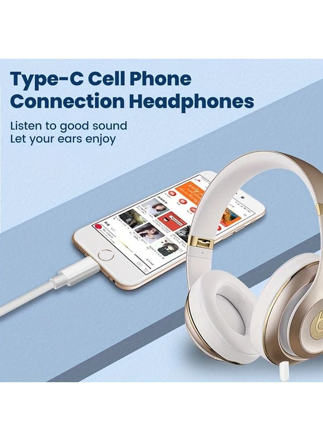 White Type C to 3.5mm Audio Cable with USB A Adapter 5W Power Delivery Charging Support - Image 5