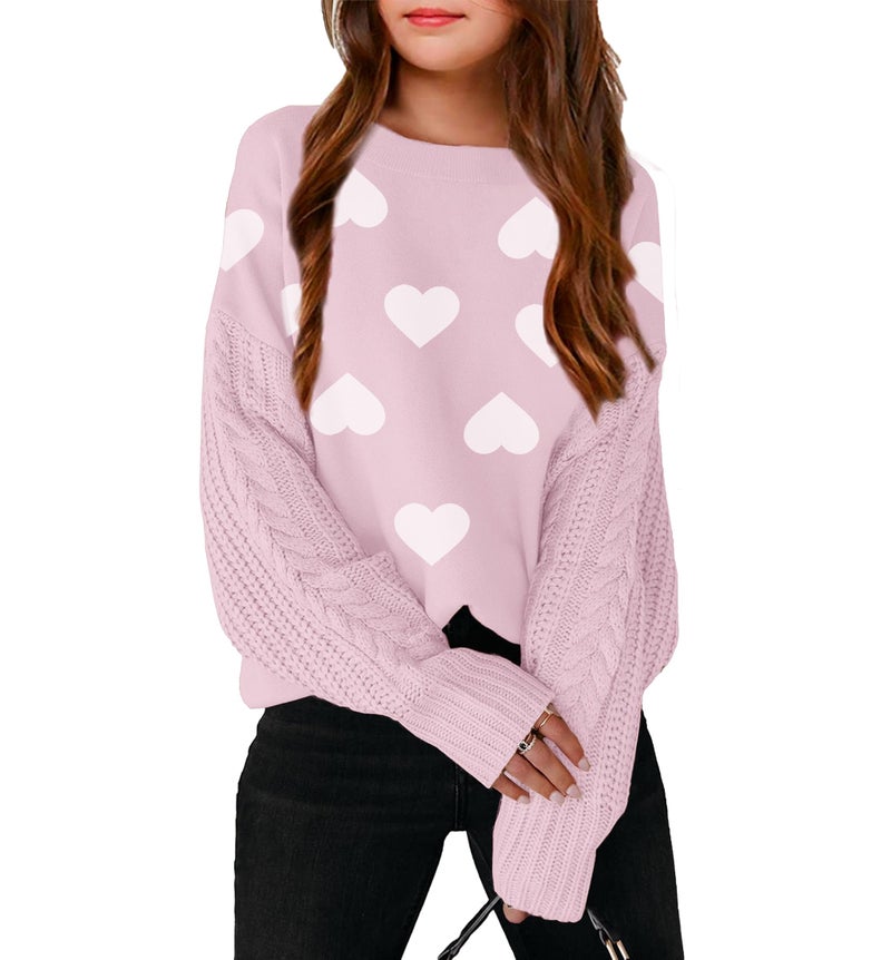 LAVASEON Girls' Sweaters Cute Tops for Teen Girls 9-14 Knit Cute Sweaters Crew Neck - Image 1